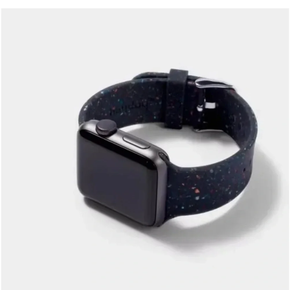 NWT heyday Black Speckled Silicone Apple Watch Band (38–41mm)